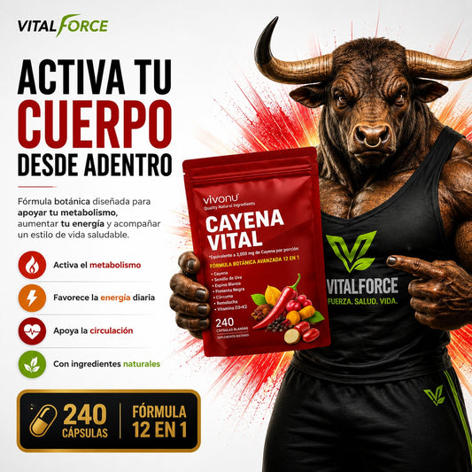 Cayena Vital D3 + K2 | 60 Cápsulas | Suplemento Dietario