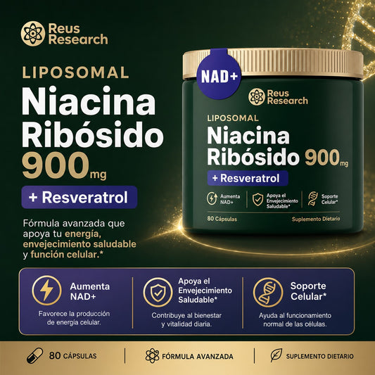 NAD+ Niacina Ribósido 900 mg | 80 Cápsulas | Suplemento Dietario