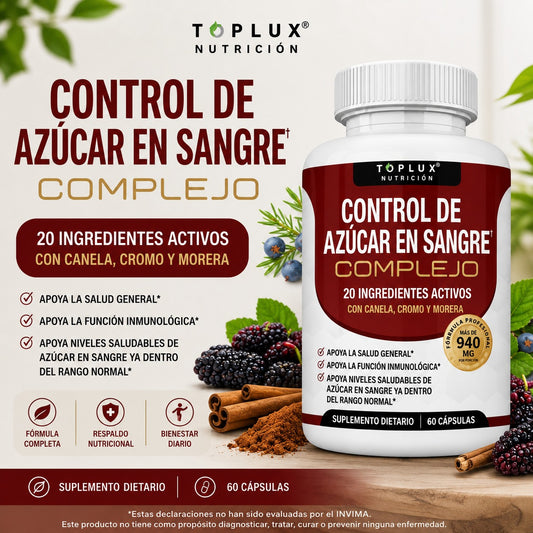 COMPLEJO Control de Azucar en sangre| 60 Cápsulas | Suplemento Dietario